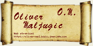 Oliver Maljugić vizit kartica